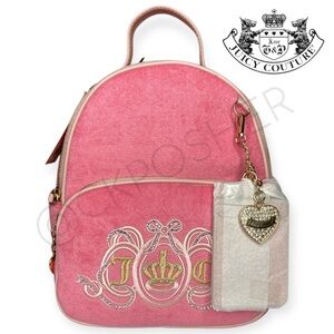 Juicy Couture Exclusive Pink Lemonade “Lovers Club” Terry Backpack 💎 Bling
